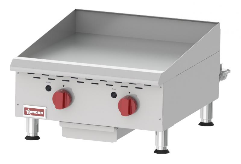 Countertop Stainless Steel Gas Griddle With Thermostatic Control with 2 Burners